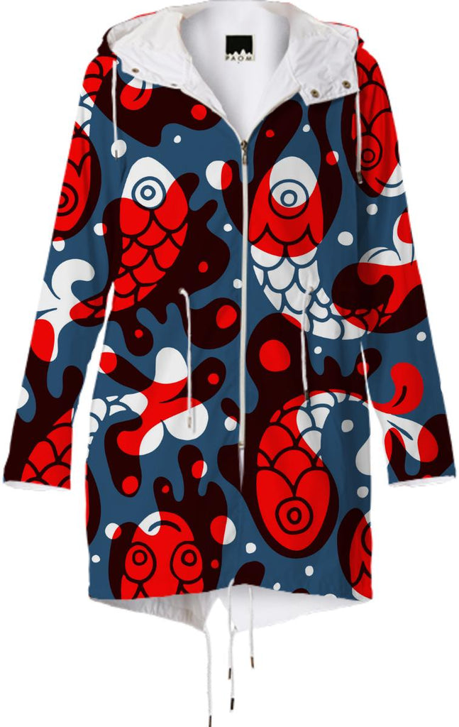 Koi Fish Print RAINCOAT by Mina Miyaki