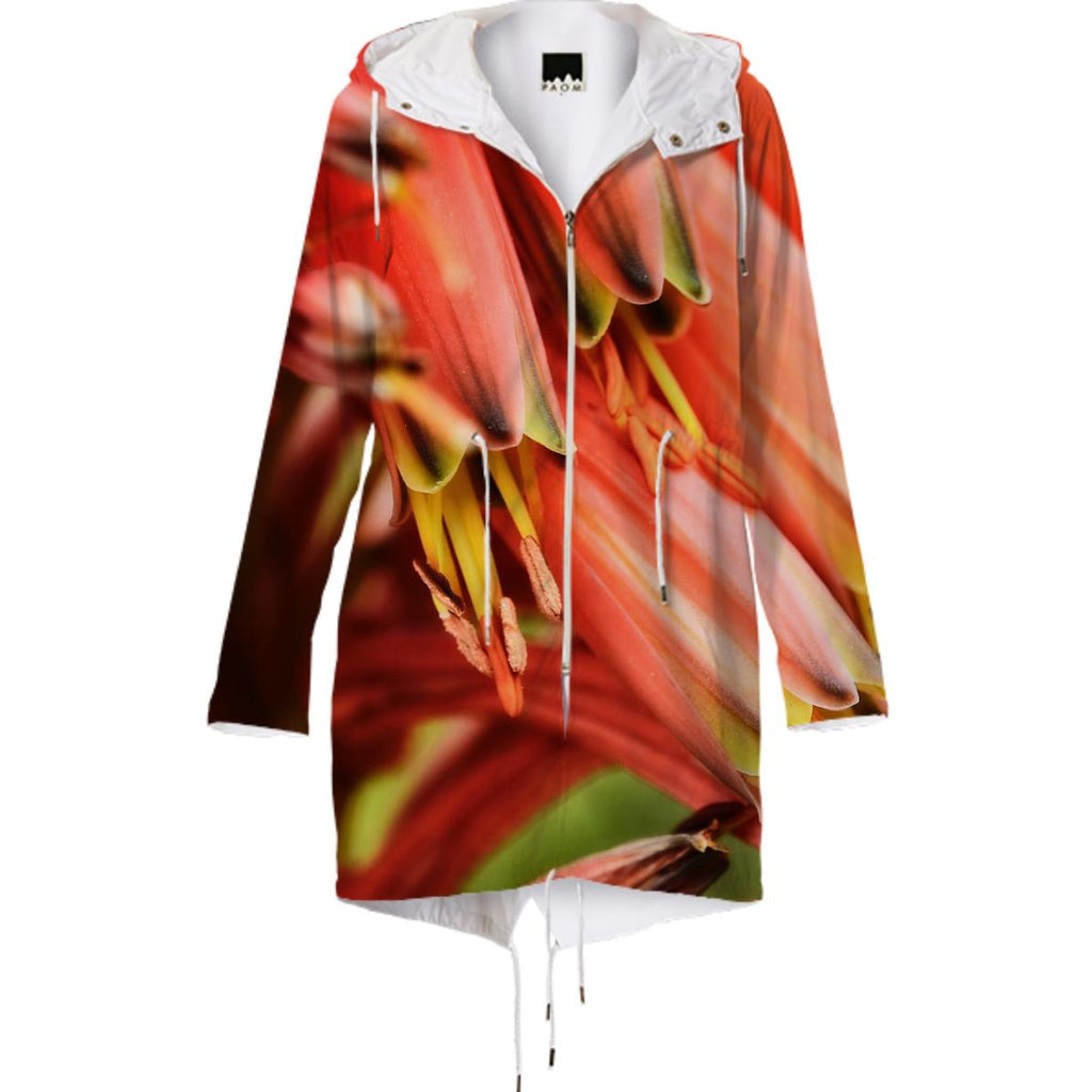 orange aloe vera flower raincoat