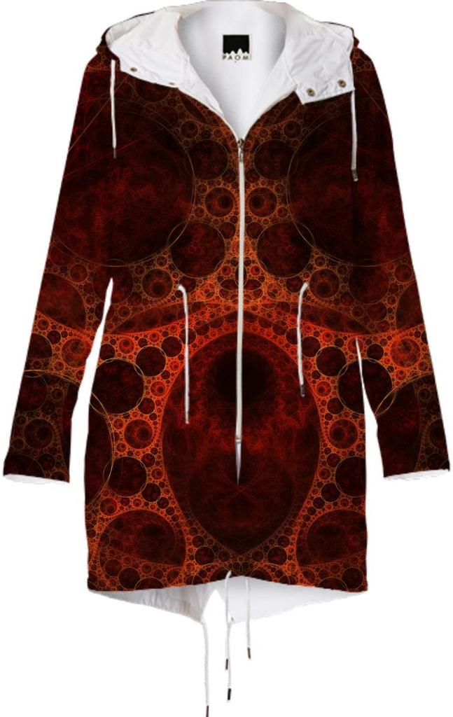 Ornate Red Fractal Raincoat