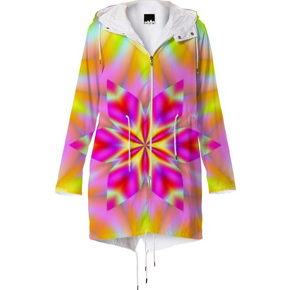Psychedelic Pink Star Raincoat