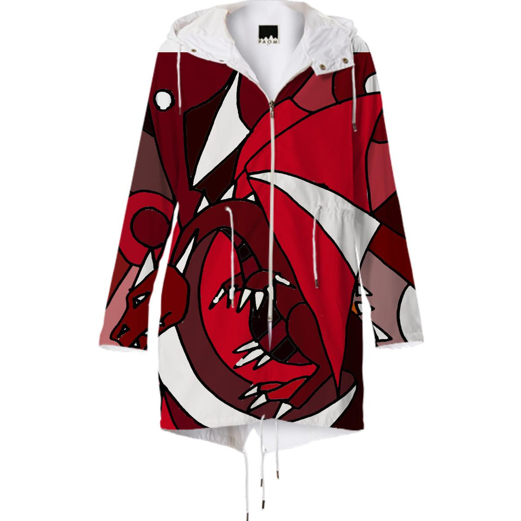 Red Dragon Abstract Art Raincoat