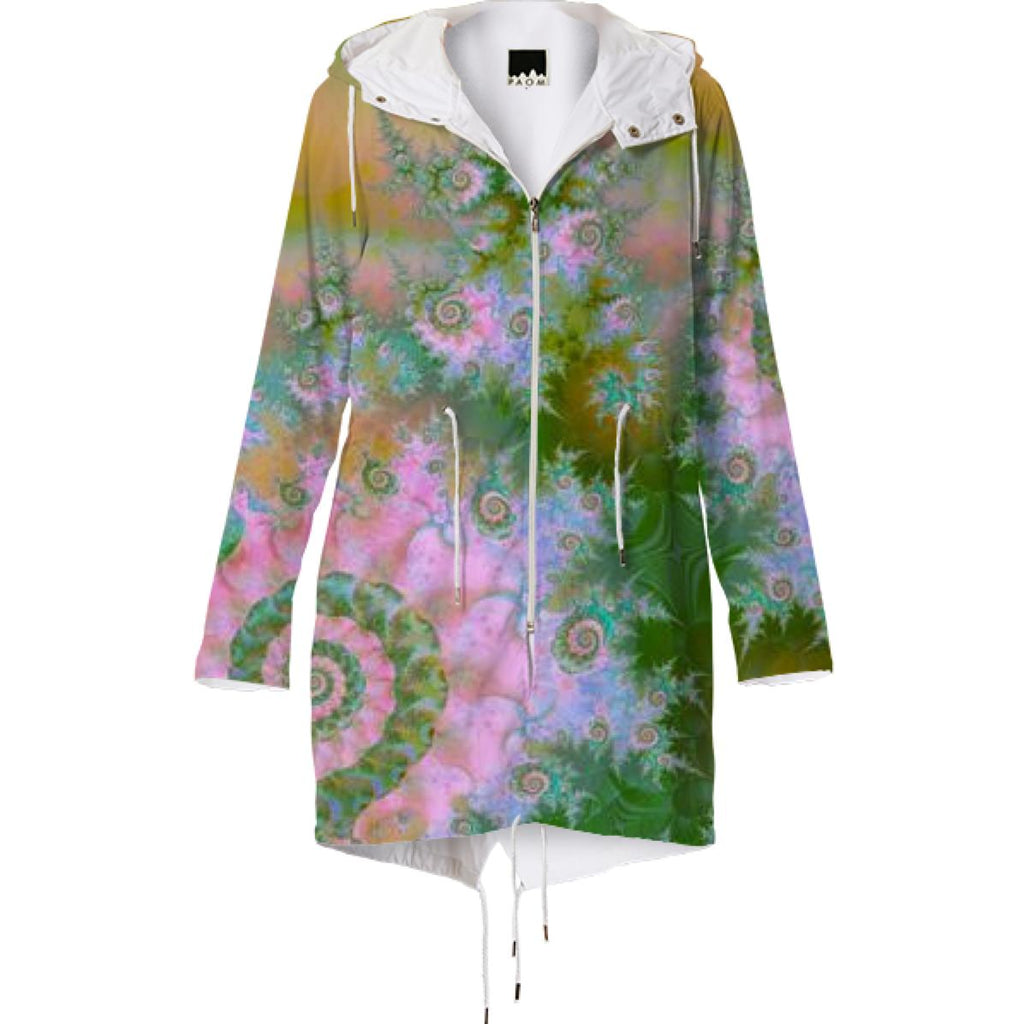 Rose Forest Green Abstract Fractal Swirl Dance