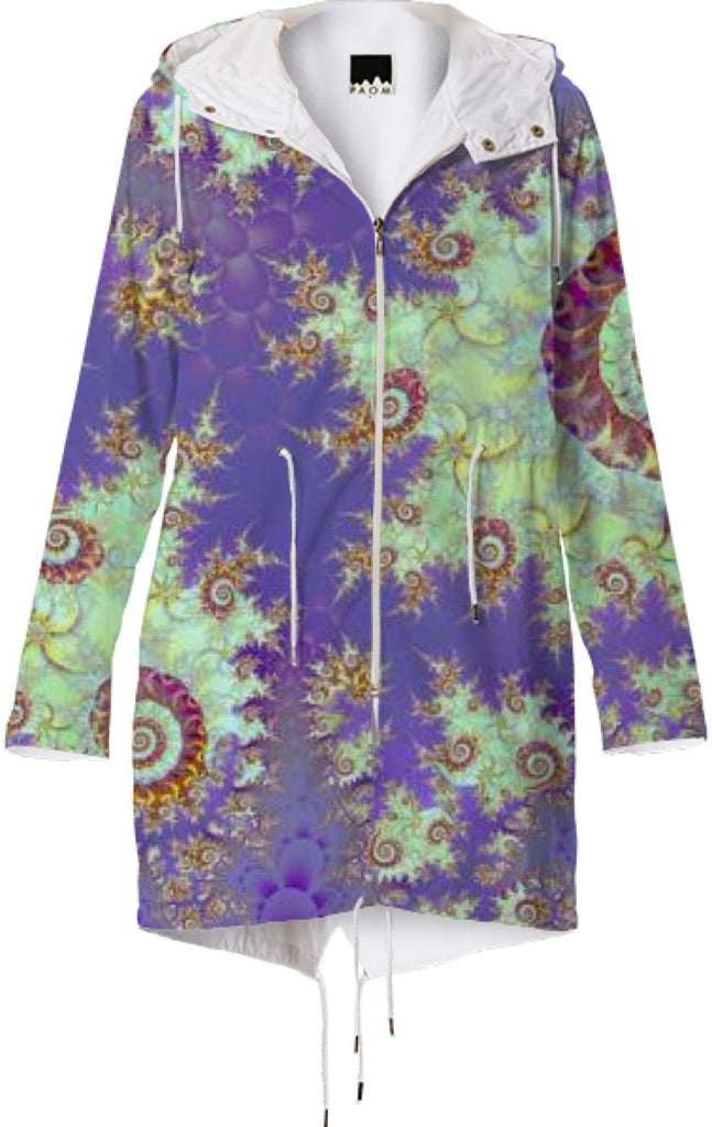 Sea Shell Spiral Abstract Violet Cyan Stars