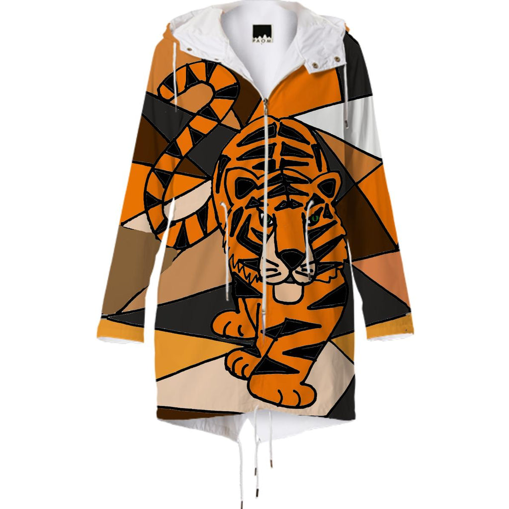 Stalking Tiger Abstract Art Raincoat