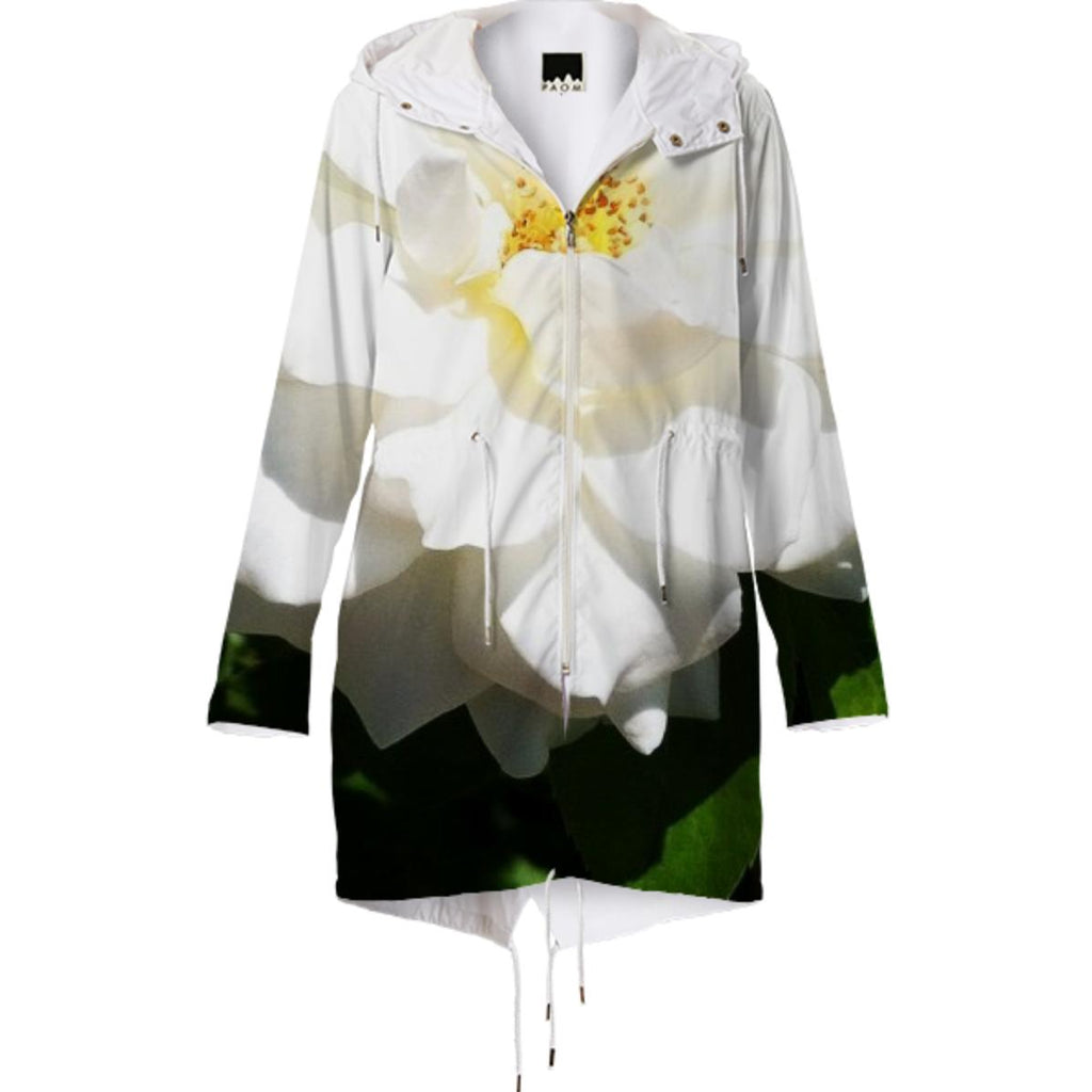 White Flower Rain Coat