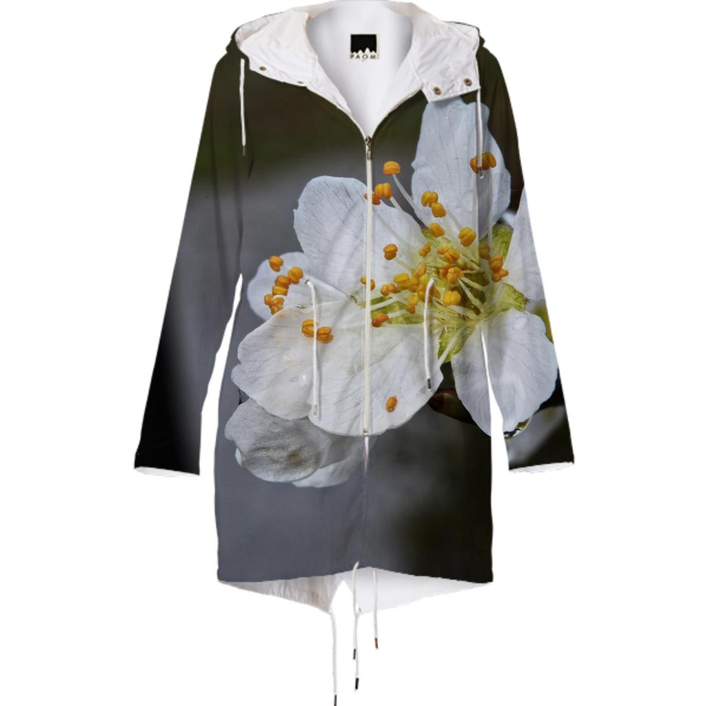 white plum flower raincoat