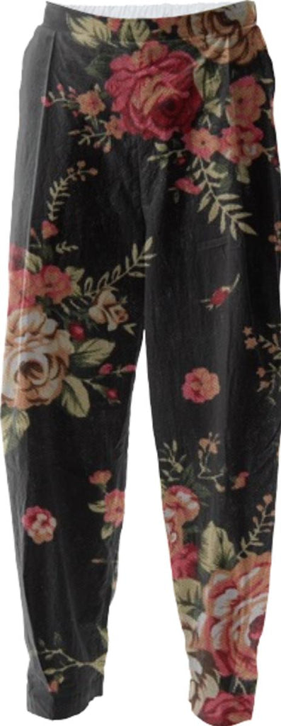 Black Floral Relaxed Pants