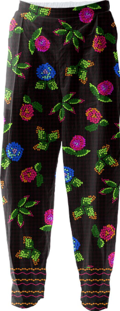flower mosaic is playful and fun for the cotton pant