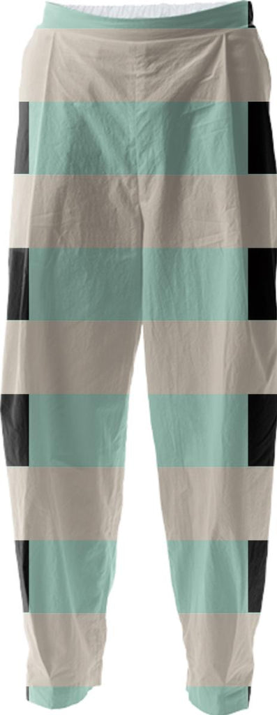 Tan Mint Black Checkerboard Relaxed Pant
