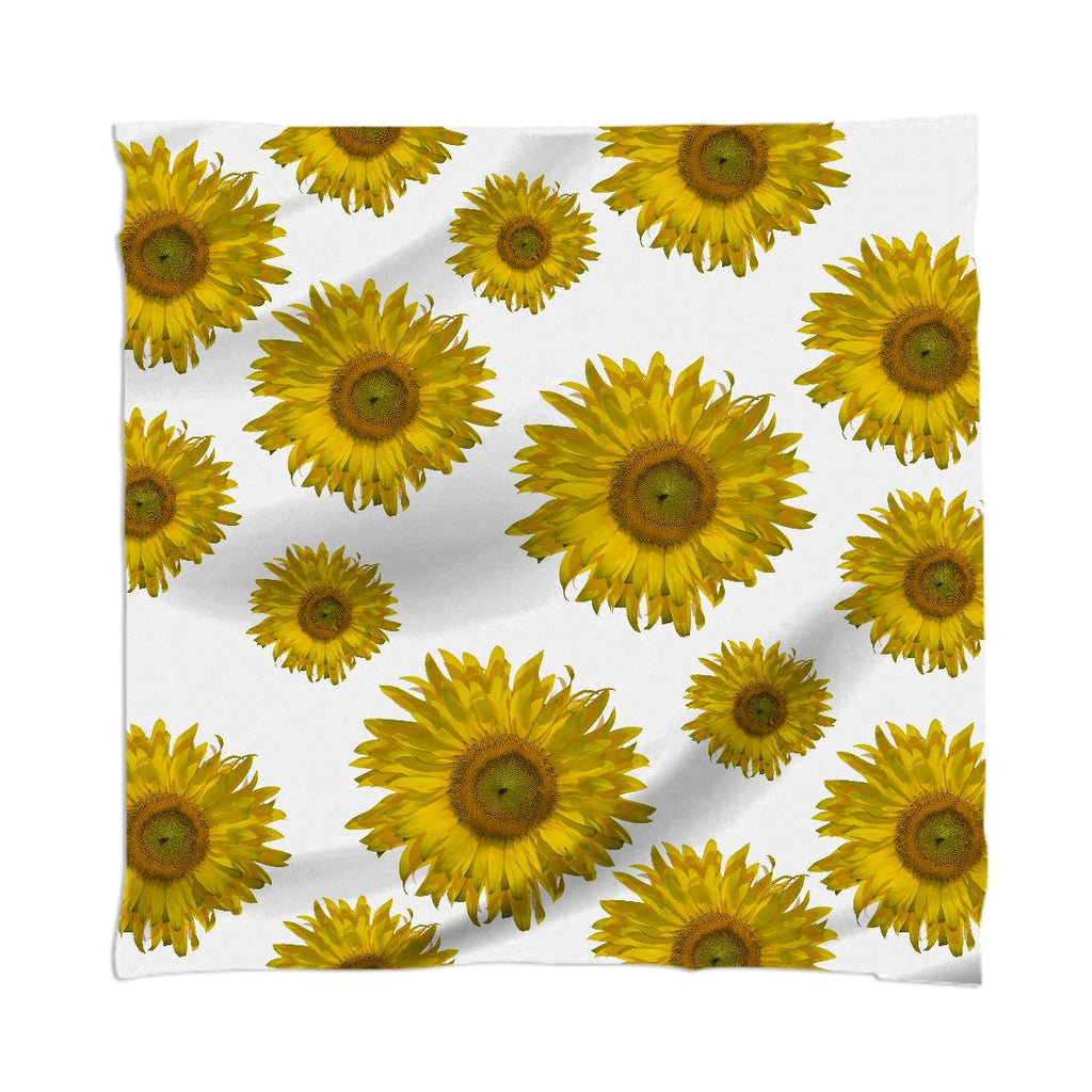 Yellow Scattered Sunflowers Scarf