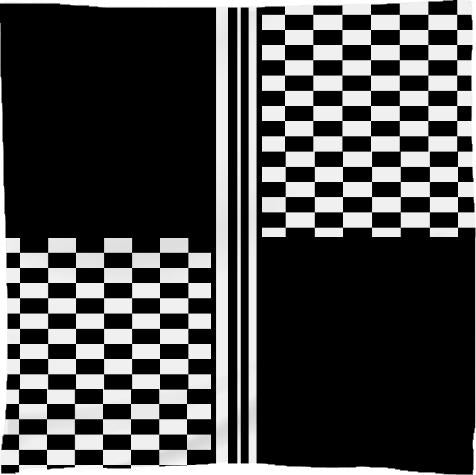 Black white quartered check stripe
