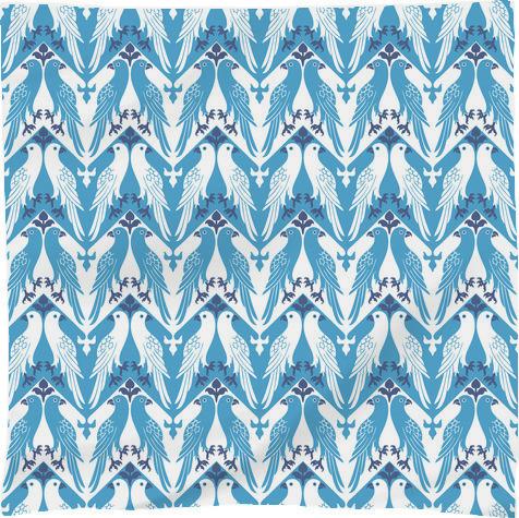 Blue and White Doves Rayon Scarf