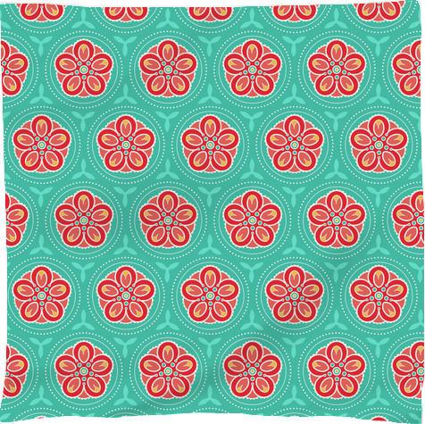 Coral and Turquoise Floral