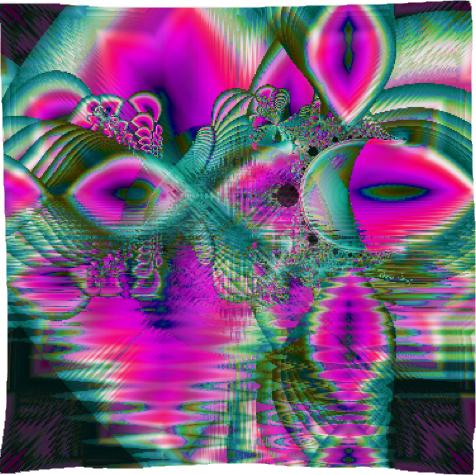 Crystal Flower Garden Abstract Teal Violet