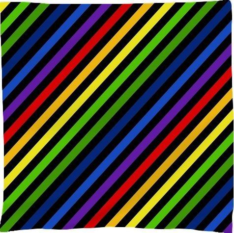Diagonal Rainbow Stripes on Black