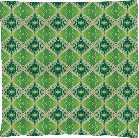 Green Vine Fractal Design Rayon Scarf