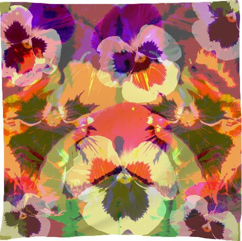 Grunge Colourful Pansies