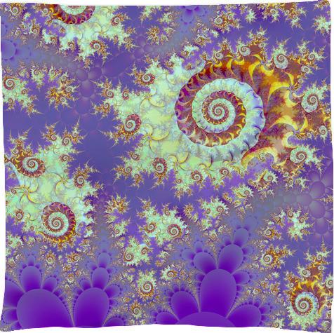 Sea Shell Spiral Abstract Violet Cyan Stars