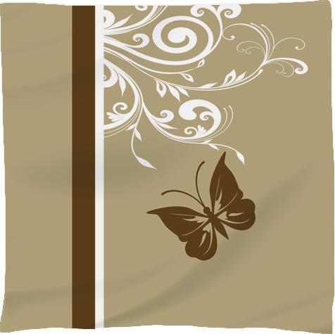 Stylish butterfly and swirls in brown s and white