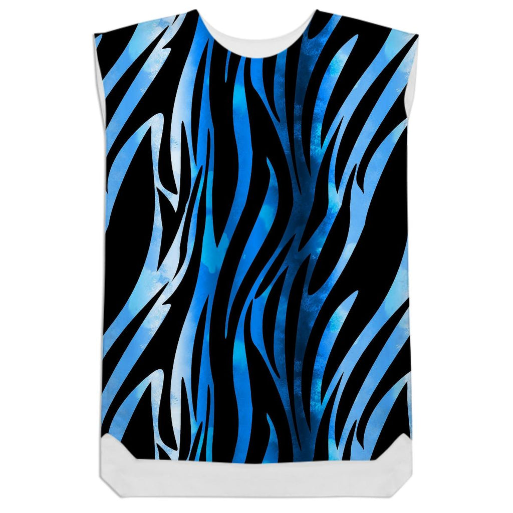 funky zebra blue batik effect