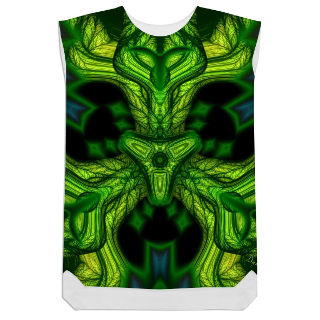 Green Man Goblin Abstract Emerald and Gold Mask