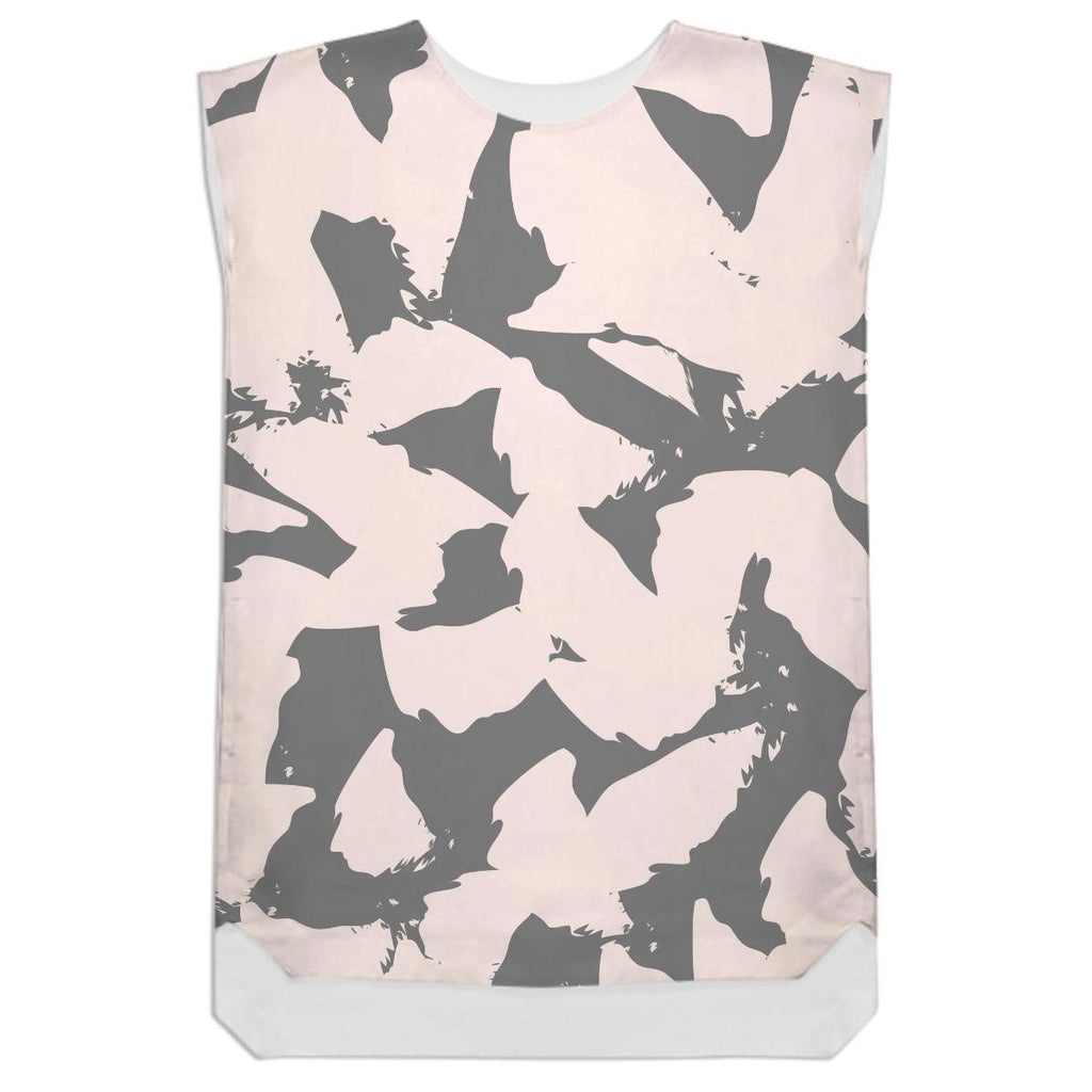 Pastel Pink Bird Wings on Gray Shift Dress