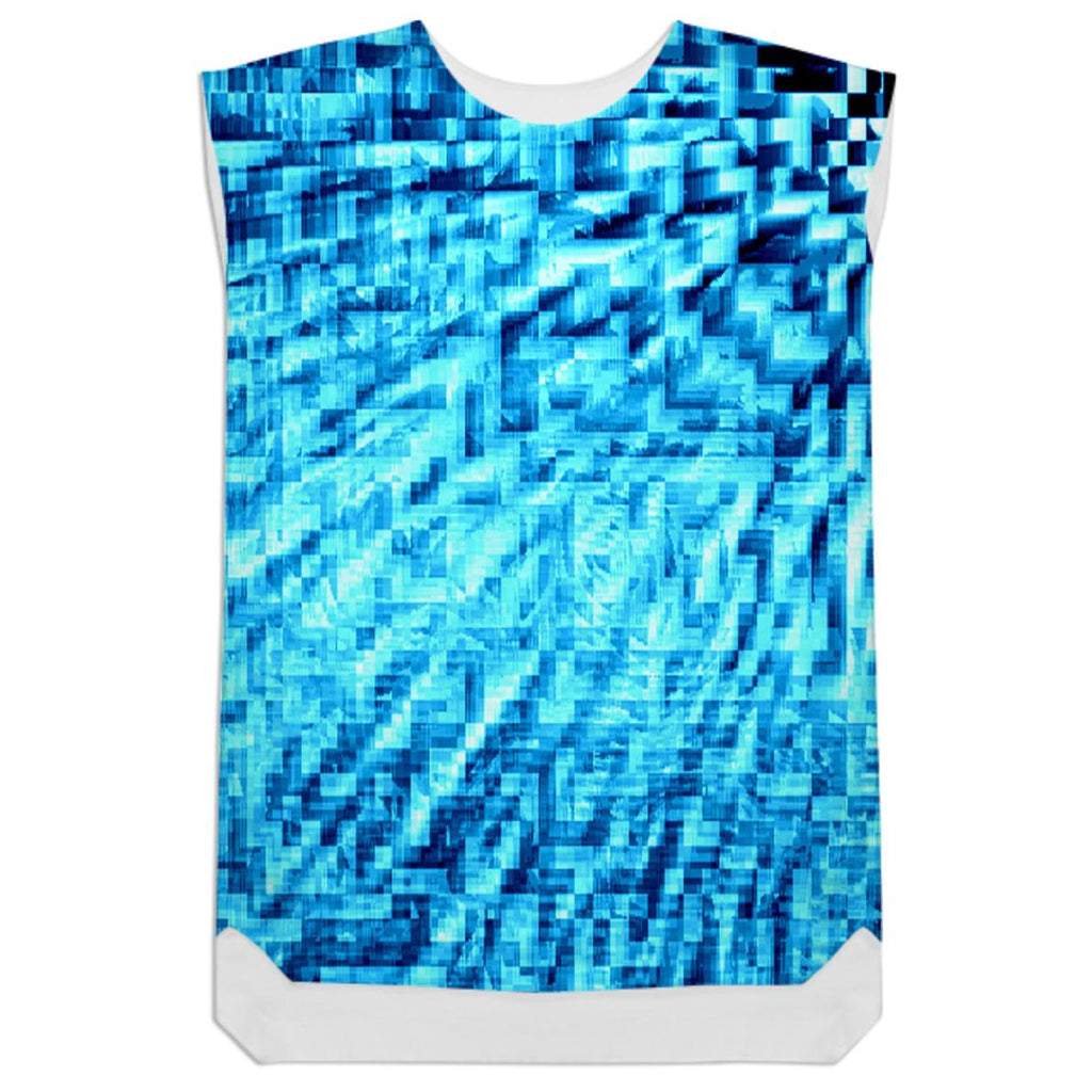 Turquoise Windy Pixels Shift Dress