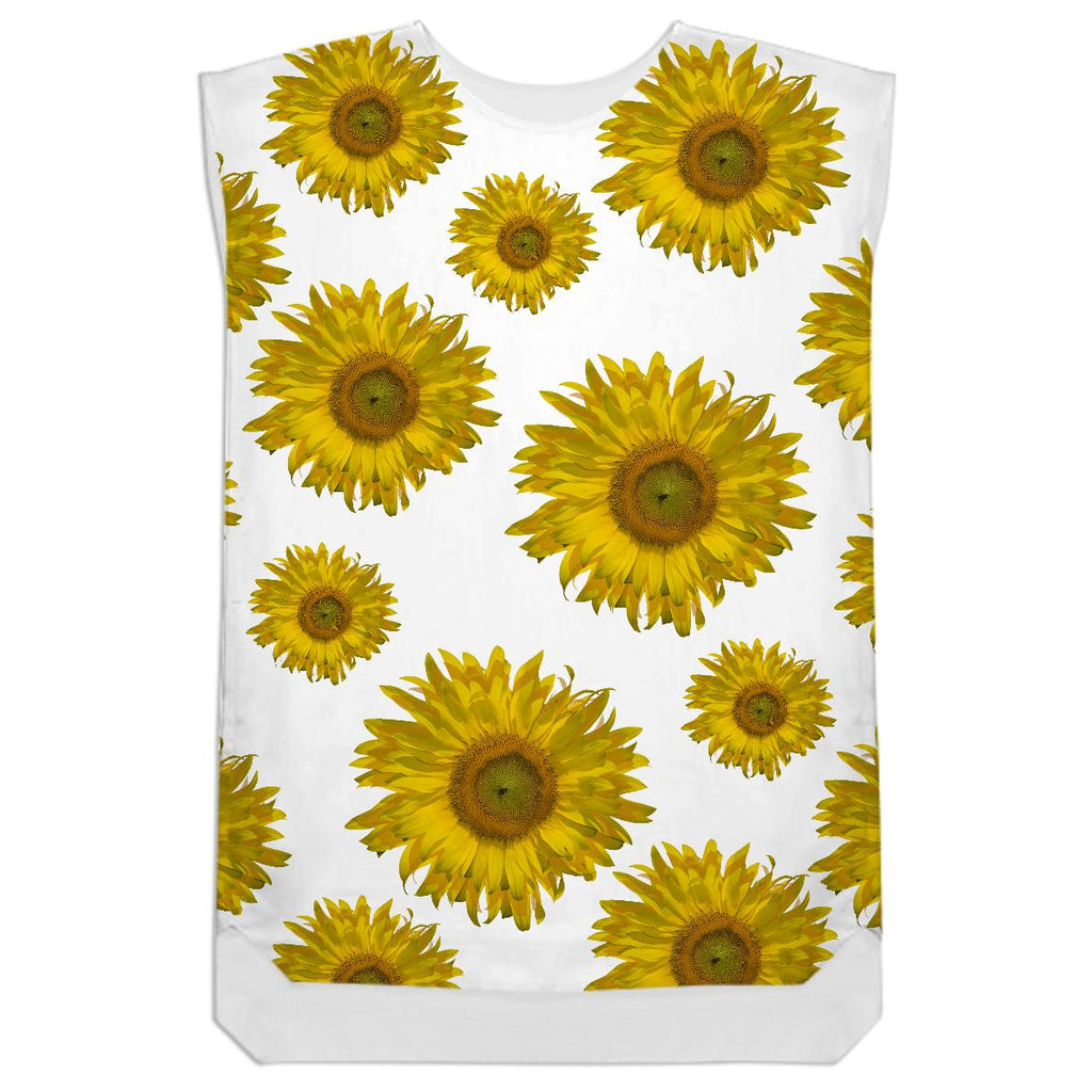 Yellow Scattered Sunflowers Shift Dress