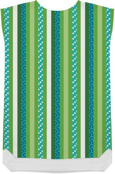 Blue and Green Abstract Stripes Vertical