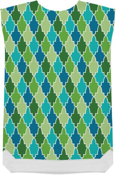 Blue and Green Trefoil Abstract