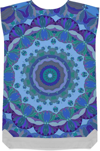 Blue Floral Mandala Abstract