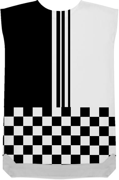 Mod stylish black and white stripes and check