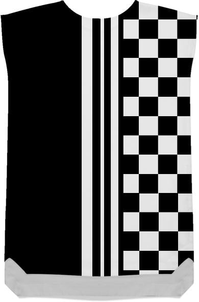 Modern black white stripes and check