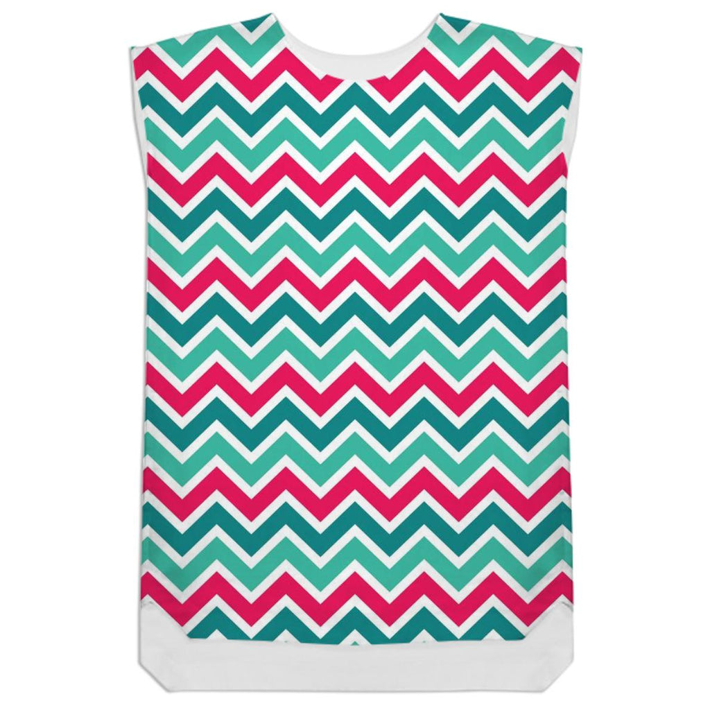 Pink and Teal Chevron Summer Shift