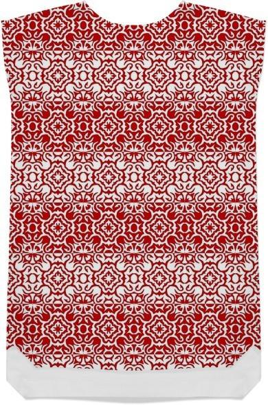 Red and White Damask