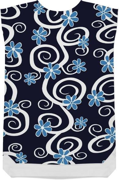 Swirly Blue Floral