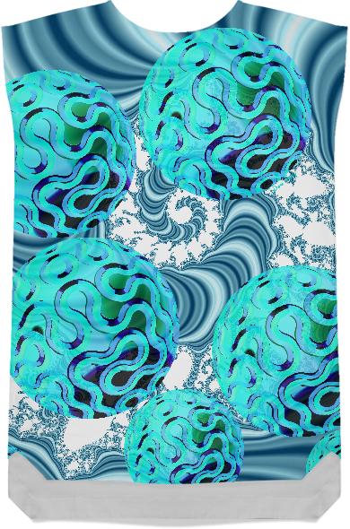 Teal Sea Forest Abstract Fractal Underwater Ocean