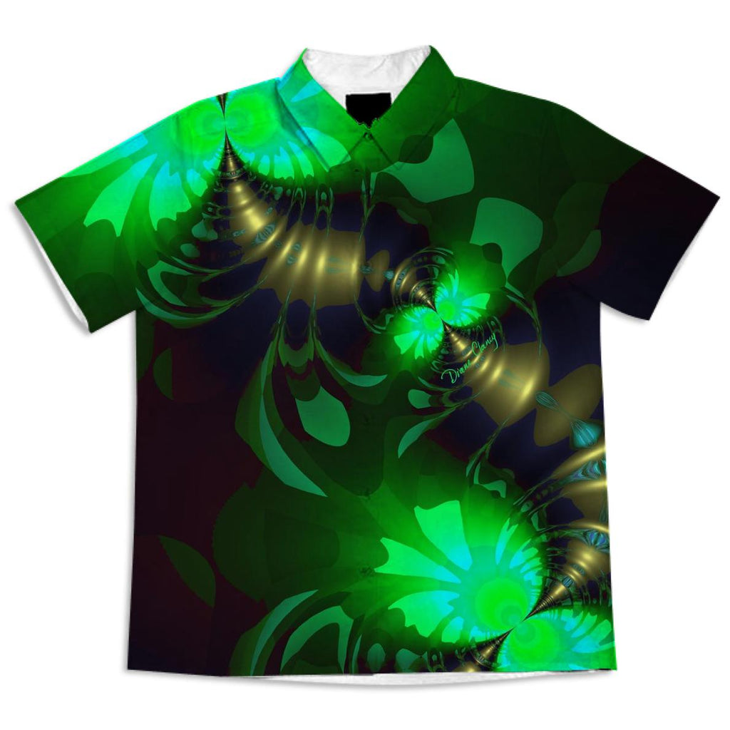 Irish Goblin Abstract Fractal Emerald and Gold Ribbons