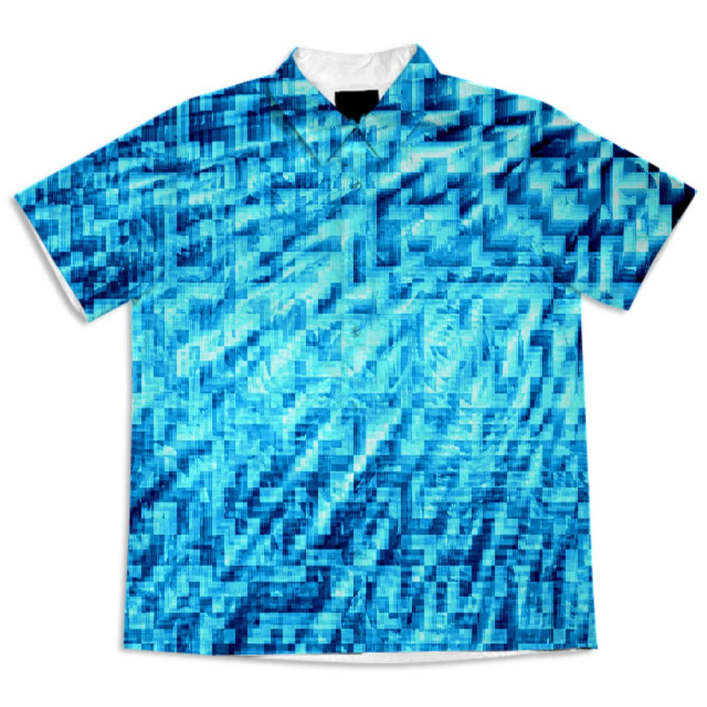 Turquoise Windy Pixels Blouse