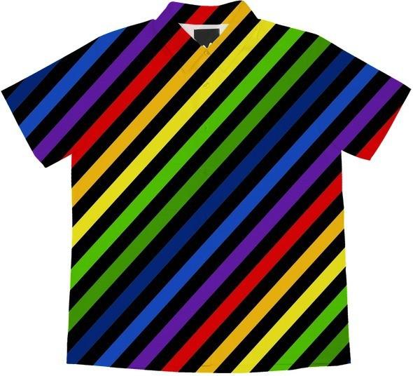Diagonal Rainbow Stripes on Black