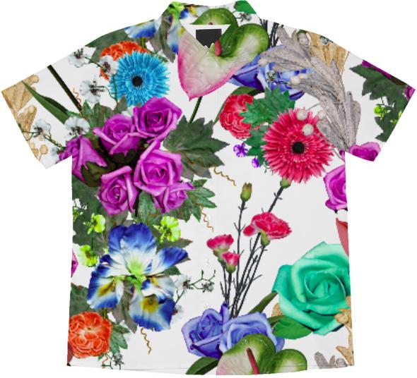 Floral Print with Fake Flowers