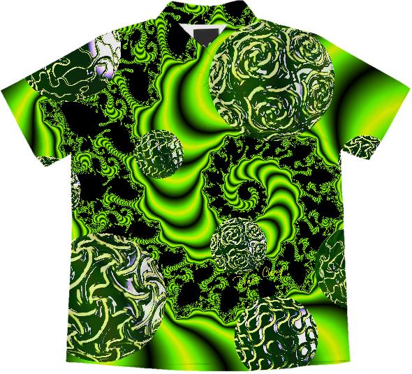 Irish Whirl Abstract Fractal Emerald Dance