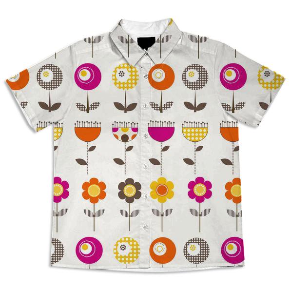 Retro Mod Abstract Floral Shirt