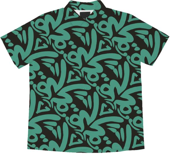 Teal Pacific Tribal Pattern