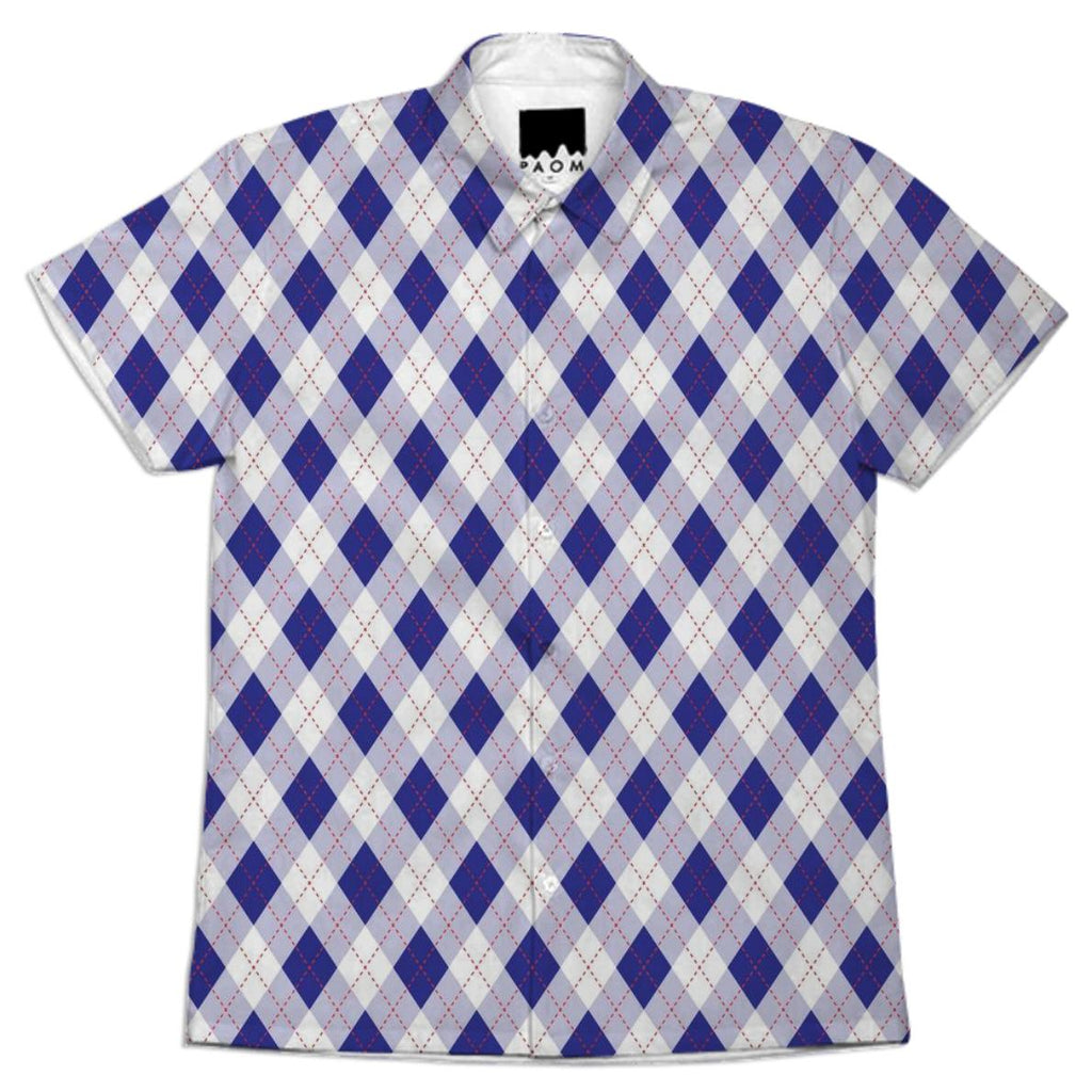 Blue Argyle Short Sleeve Workshirt