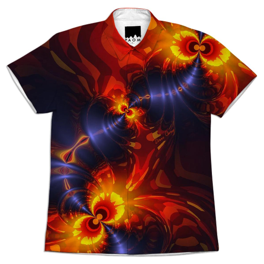 Butterfly Eyes Abstract Fractal Violet and Gold Wings