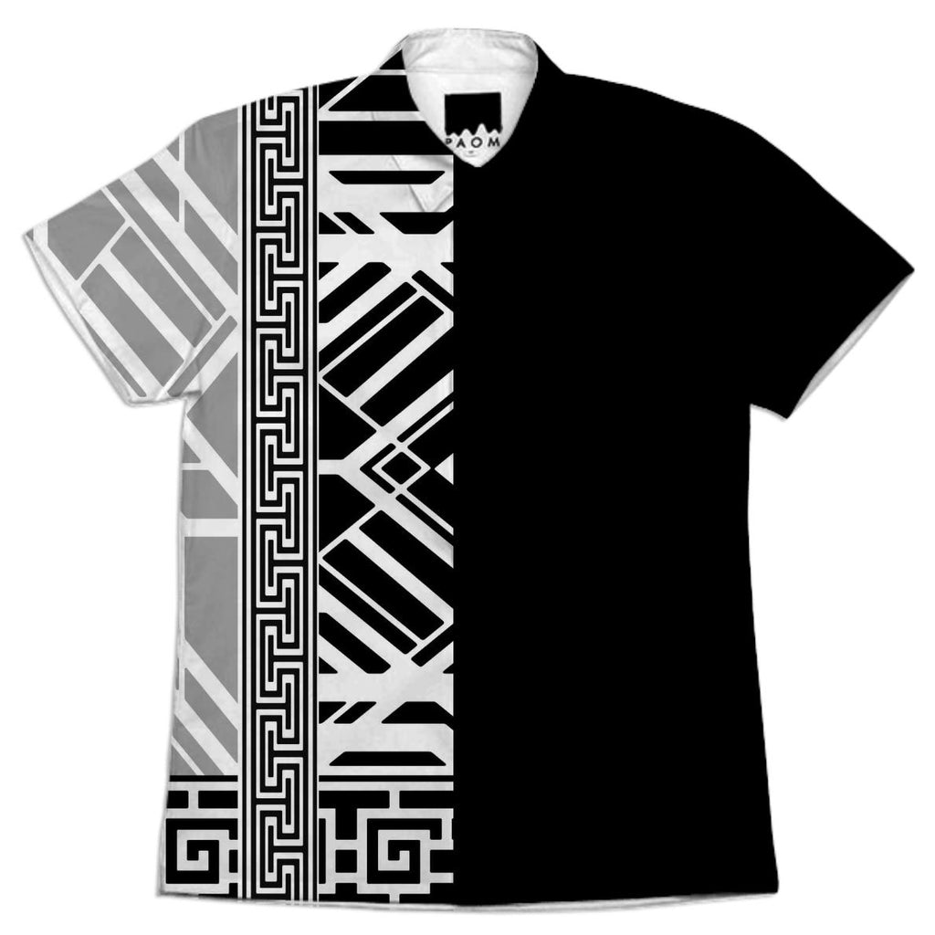 Empire II Art Deco Black and White Mens Short Sleeve Shirt