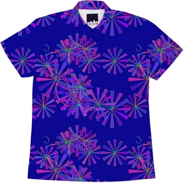 Abstract Flowers on Blue