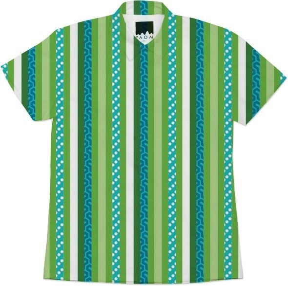 Blue and Green Abstract Stripes Vertical