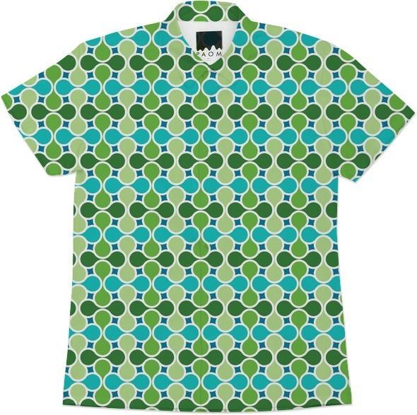 Blue and Green Retro Mod Abstract